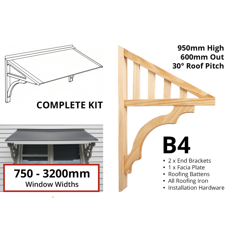 Profile B4 - Feature Window Canopy / Window Awning Kits - Lyrebird Enterprises