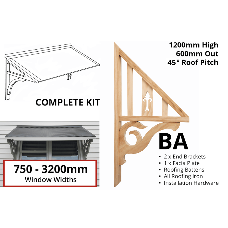Profile BA - Feature Window Canopy / Window Awning Kits - Lyrebird Enterprises