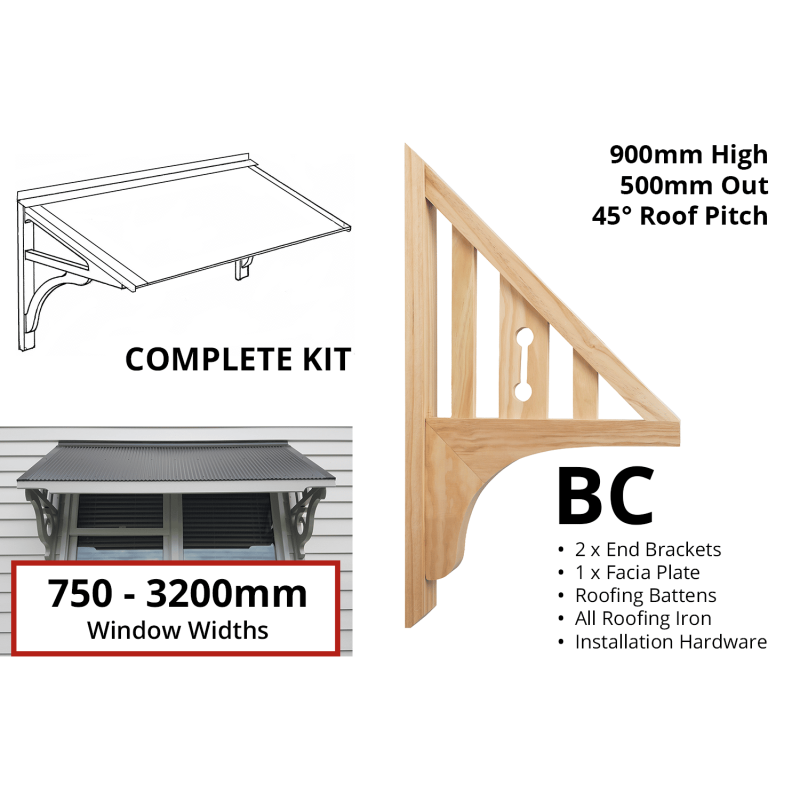 Profile BC - Window Canopy / Window Awning Kits - Lyrebird Enterprises