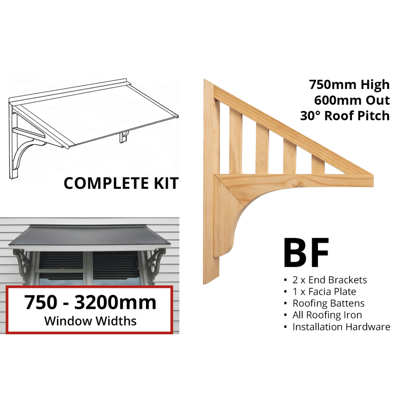 Profile BF - Feature Window Canopy / Window Awning Kits - Lyrebird Enterprises